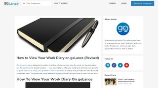 How to View Your Work Diary on goLance (Revised) | goLance Blog