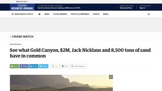 See what Gold Canyon, $2M, Jack Nicklaus and 8500 tons of sand ...
