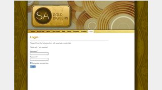 SA Gold Digger - Login Site
