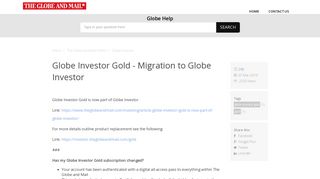 Globe Investor Gold - Migration to Globe Investor - HappyFox
