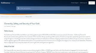 Ownership, Safety, and Security of Your Gold – Goldmoney Support