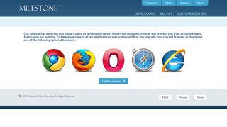 Milestone Gold MasterCard: Browser Upgrade