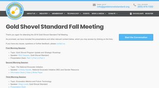 Gold Shovel Standard Fall Meeting