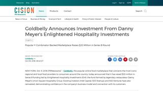 Goldbelly Announces Investment From Danny Meyer's Enlightened ...