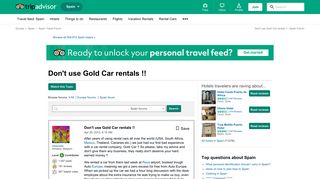 Don't use Gold Car rentals !! - Spain Forum - TripAdvisor