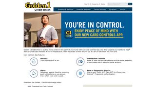 Golden 1 Credit Union | Credit Card Controls App