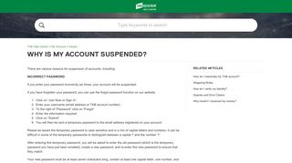 Why is my account suspended? – TAB Help Centre