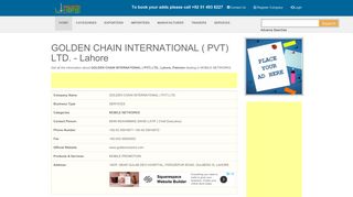 GOLDEN CHAIN INTERNATIONAL ( PVT) LTD. - Lahore