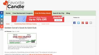 Join Golden Corral's Birthday Club - FavoriteCandle