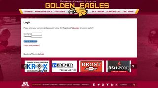University of Minnesota Crookston Golden Eagles - Login