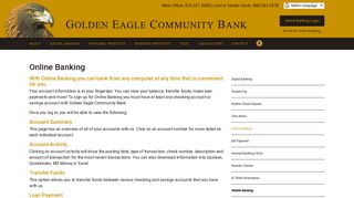 Online Banking - Golden Eagle Community Bank