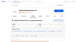 Working at Golden Entertainment, Inc.: Employee Reviews about Pay ...