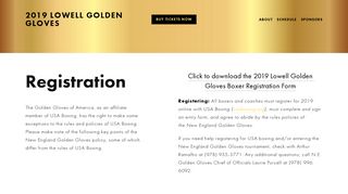 Registration Info — 2019 Lowell Golden Gloves
