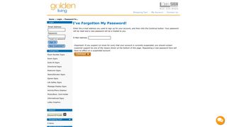 Golden Living Sign Store | password forgotten