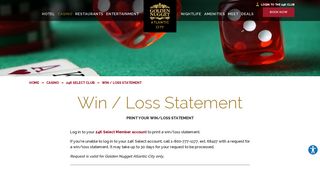 Win / Loss Statement | Golden Nugget Atlantic City