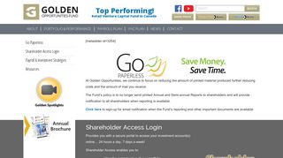 Current Shareholders – Golden Opportunities