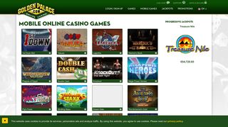 Mobile Online Casino Games at GoldenPalace.com
