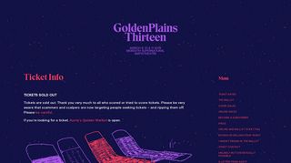 Ticket Info — Golden Plains 2019