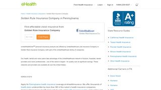 Golden Rule Insurance Company - Pennsylvania Vision Insurance ...