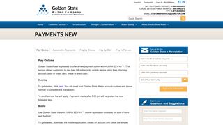 Golden State Water Company | Payments New