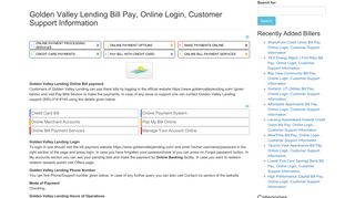 Golden Valley Lending Bill Pay, Online Login, Customer Support ...