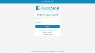 Login - Golden West Communications