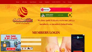 We have paid $557703.38 to our 397413 members, 31 ... - GoldenClix