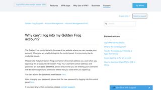 Why can't I log into my Golden Frog account? – Golden Frog Support