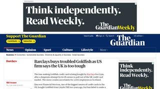Barclays buys troubled Goldfish as US firm says the UK is too tough ...