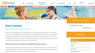 Swim Lessons | Swimming Lessons | Goldfish Swim School