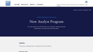 Goldman Sachs | Student Programs - New Analyst Program