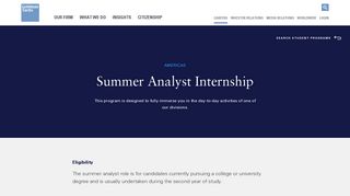 Goldman Sachs | Student Programs - Summer Analyst Internship