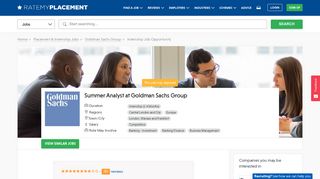 Summer Analyst at Goldman Sachs Group | RateMyPlacement