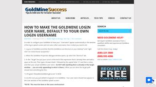 How To Make The GoldMine Login User Name, Default To Your Own ...
