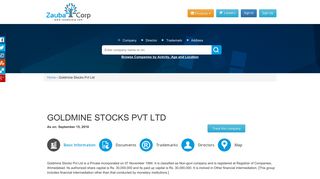 GOLDMINE STOCKS PVT LTD - Company, directors and contact ...
