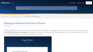 Resetting your Goldmoney Personal Account Password – Goldmoney ...