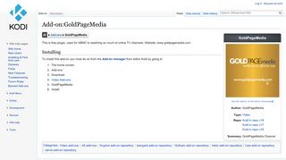 Add-on:GoldPageMedia - Official Kodi Wiki