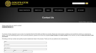 Contact Us | Golds Gym Support