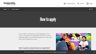 How to apply for our programmes | Goldsmiths, University of London