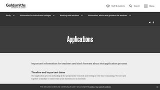 Applications | Goldsmiths, University of London