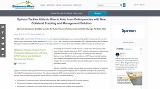Spireon Tackles Historic Rise in Auto Loan Delinquencies with New ...