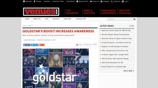 VenuesNow :: Goldstar's Boost Increases Awareness