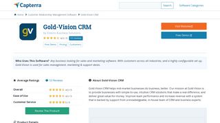 Gold-Vision CRM Reviews and Pricing - 2019 - Capterra