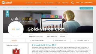 31 Customer Reviews & Customer References of Gold-Vision CRM ...
