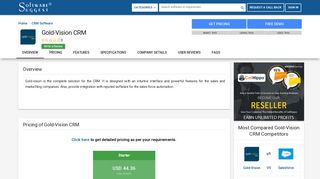 Gold-Vision CRM - Reviews, Pricing, Free Demo and Alternatives