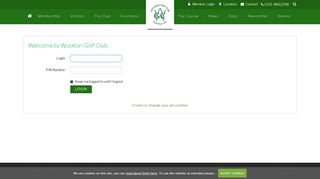 Login Required - Woolton Golf Club