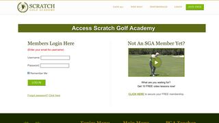 Login - Scratch Golf Academy