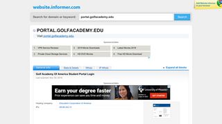 portal.golfacademy.edu at WI. Golf Academy Of America Student ...