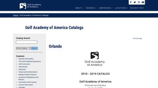Orlando - Catalogs | Golf Academy of America