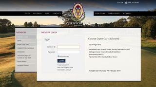 Member login - Christchurch Golf Club